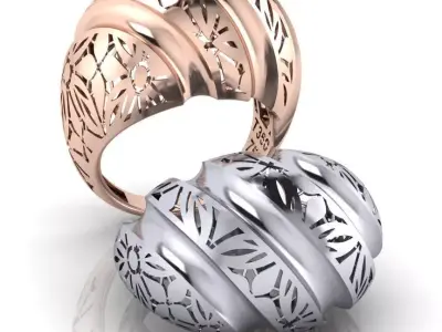 fusion luxury gold ring  3D print model