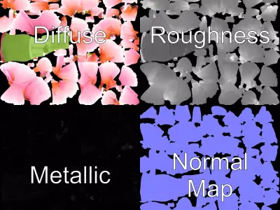 Pink Carnation Bloom model pack Low-poly 3D model