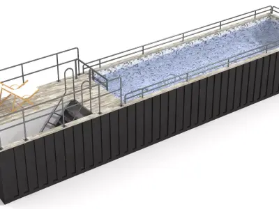 Container Swimming Pool Low-poly 3D model