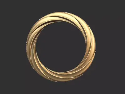 golden circular mirror wood frame decoration 3D print model