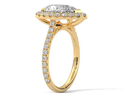 solitaire ring with detail images and 360 render videos 54 3D print model