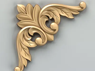 Carved decor corner 013 3D model