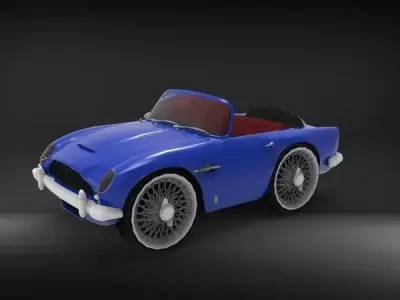 Aston martin DB5 cartoon car  Low-poly 3D model