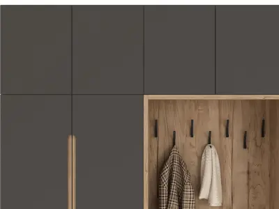 Hallway with clothes and shoes 3D model