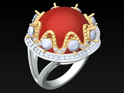 Stone Ring - Womens Rings - GN222 3D print model