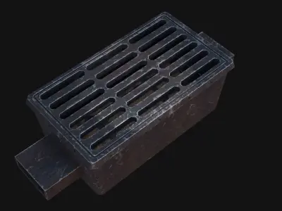 Sewage grate Low-poly 3D model