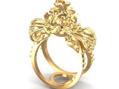 Cocktail Diamonds Ring 3D print model