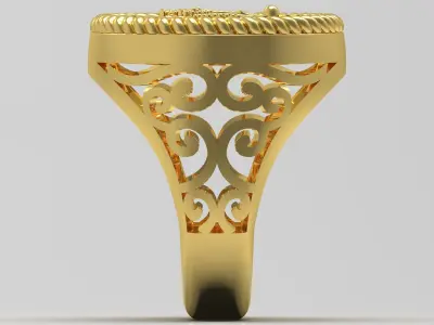 man gold king ring mr0153 3D print model