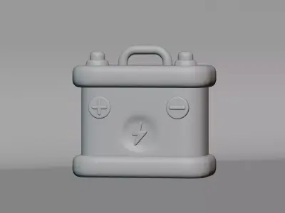 Accumulator car battery Low-poly 3D model