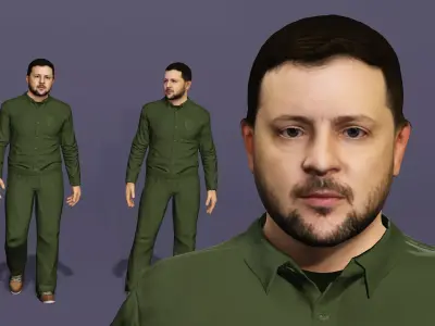 Realistic Man Strikingly similar to Ukrainian President Zelensky 3D model