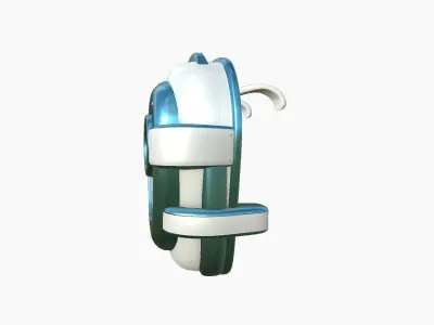 SciFi Backpack C05 White Blue - Fashion Character Design Free low-poly 3D model