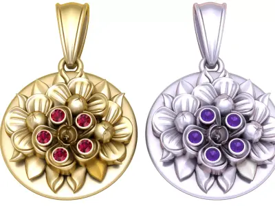 Luxury Floral Cluster Medallion 3D Printable Model 3D print model
