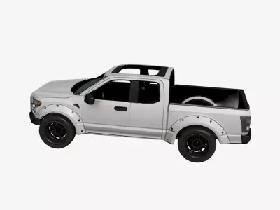 Lightweight Performance Pickup Truck Minimal Race Look Design 06 3D model