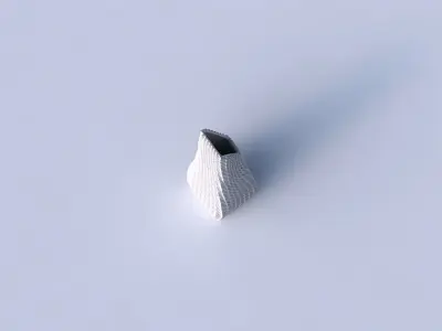 Vase top bent rectangle with bent extruded pattern 3D print model