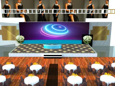VIP CORPORATE STAGE AND HALL SETTINGS 3D model