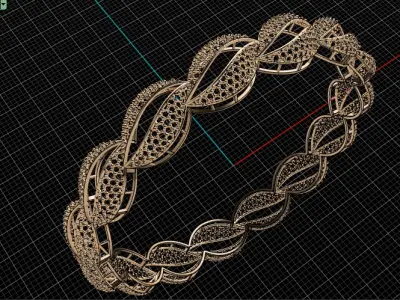 1442 Openwork Twist Bangle 12gm 3D print model