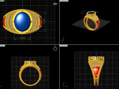 Turkish silver ring men 3D model order