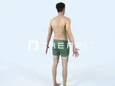 Virtue E Beach Animated Rigged Sports Man Low-poly 3D model