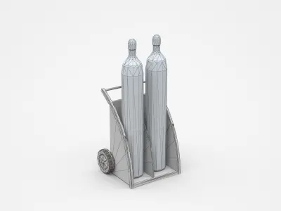 Hand Truck Tool Cart With Industry Parts 3D model
