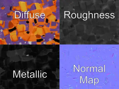 Futuristic Cartoon Grenade Launcher model pack Low-poly 3D model