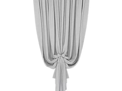 Curtain HE-No 02 Sheer linen with Black trim 3D model