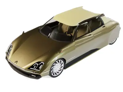 Citroen DS Pallas-E Low-poly 3D model