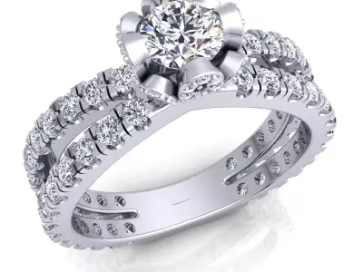 Luxury Engagement Ring 3d Model and Render Detail  3D print model