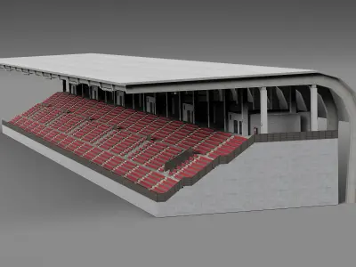 Collection of objects for the game of auto racing Low-poly 3D model