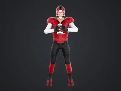 American Football Player - Rigged Low-poly 3D model
