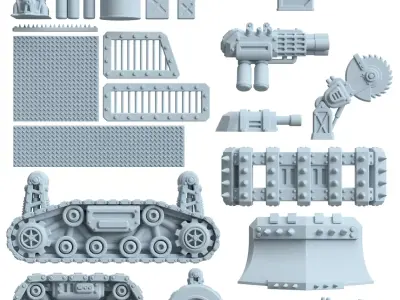 Scale Post-Apocalyptic Car Kitbashing Tabletop Bits 3D print model