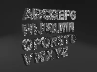 Sparkling Letters Alphabet 3D model