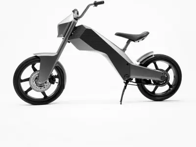 Sleek Metallic Electric Bike model pack Low-poly 3D model