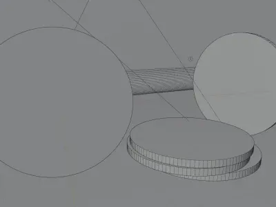 One euro coins from the year 2002 in 3D 3D model