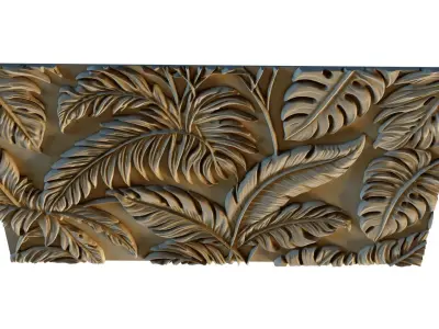 mural decor set wall panel 09 3D model