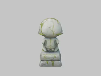 Ancient Alien Stone Stature Low-poly 3D model