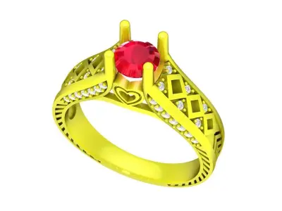 4889 luxury fashion diamond women art ring 3D print model
