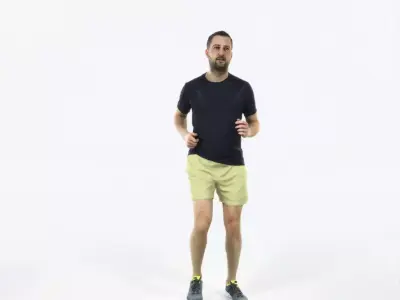 Portrait 07H Running Jogging Football Sports Man Low-poly 3D model