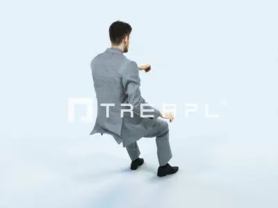 Posture 20A Driver Driving Sitting Elegant Business Man Low-poly 3D model