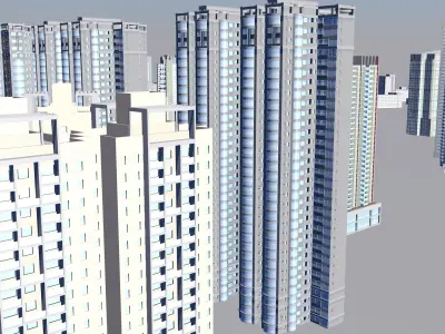 Modern office building Guangzhou Tower small Manwaist office 3D model