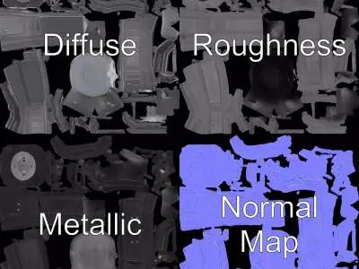 Futuristic Airlock Hatch model pack Low-poly 3D model