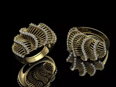 Elegant Ring Jewelry Brand Gold 3D print model buy