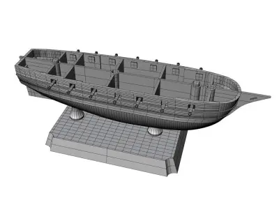Plastic Sailing Ship 3D Printable Decorative Model Souvenir Gift 3D model