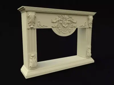 carved fireplace 3D model