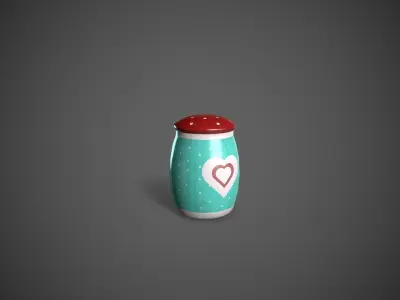 Decorative Salt Shaker Dirty Item Low-poly 3D model