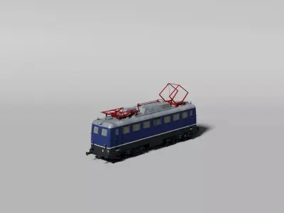 Blue German electric locomotive 3D model