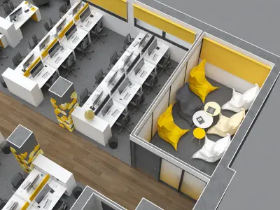 OFFICE 3D FLOORPLAN 3D model