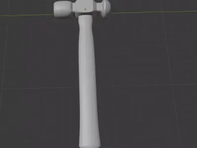 Hammer wooden with handle 3D model