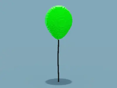 VoxelGreen Balloon Low-poly 3D model