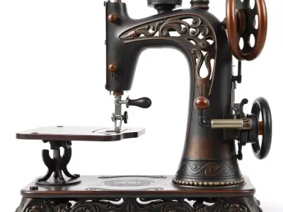 Vintage Sewing Machine model pack Low-poly 3D model