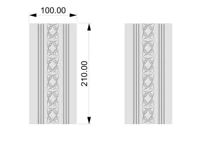 3d panel 002 decorative engraved and door  Free low-poly 3D model
